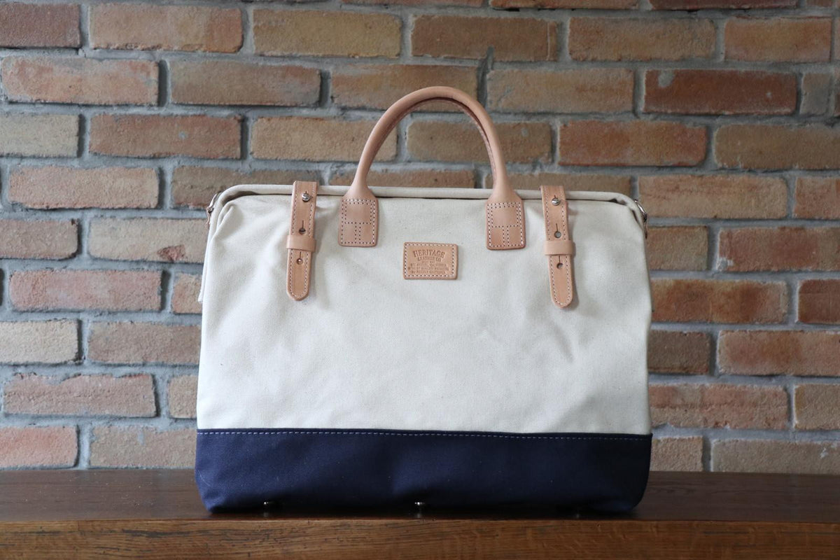 Mason (R): Natural x Navy – Heritage Leather Company