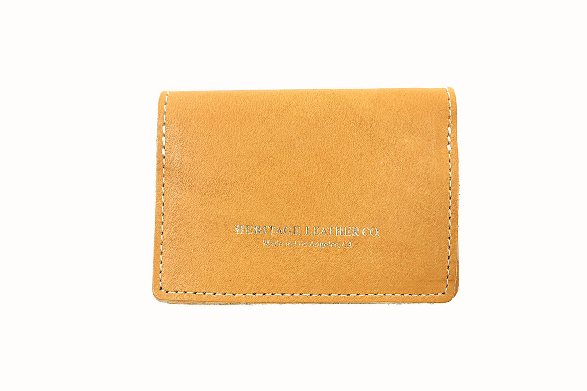 Leather Card Case: Gold Yellow
